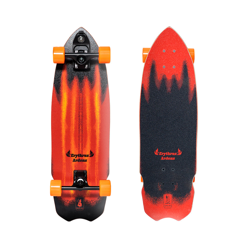 SIXTY-SIX Dual system  Surf Skateboard Red Flame Beetle