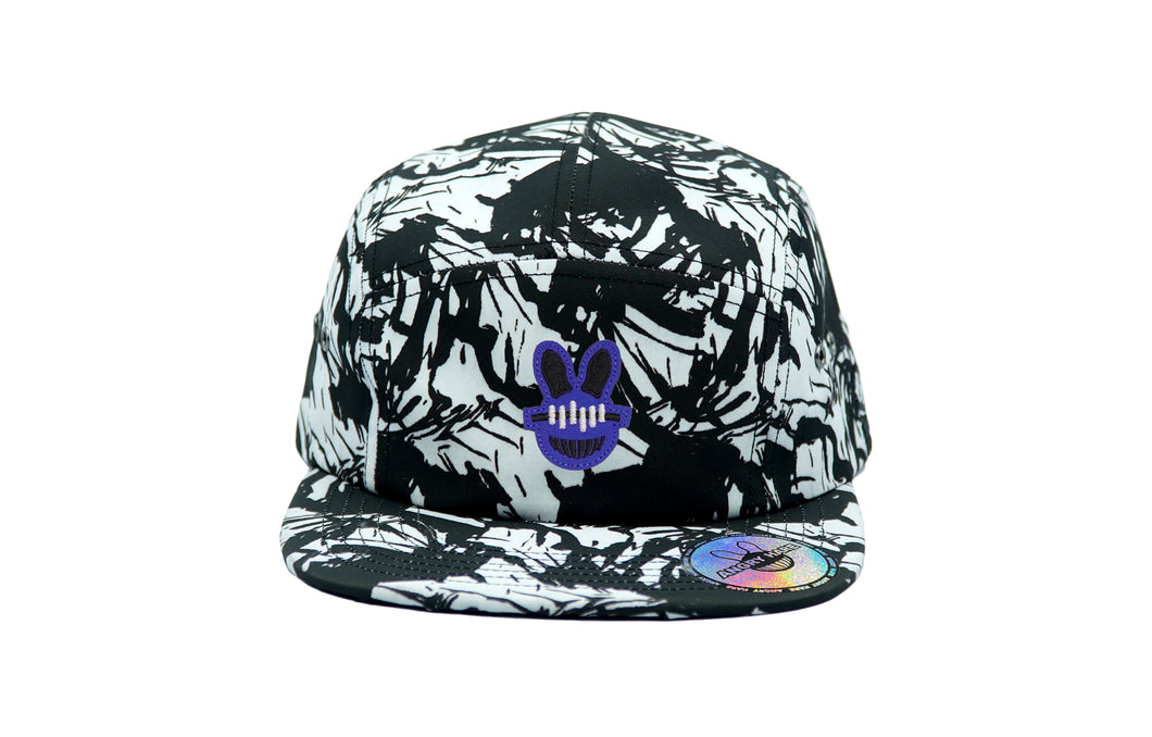 SIXTY-SIX Black and white splash ink flat brim hat