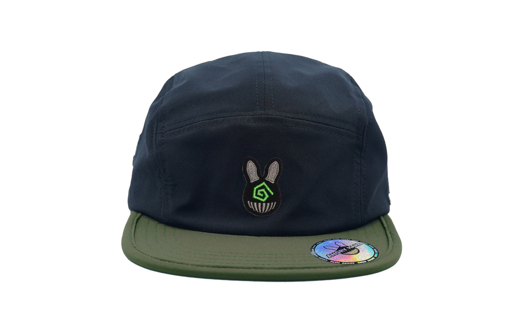 SIXTY-SIX Retro black and green five-piece flat brim hat